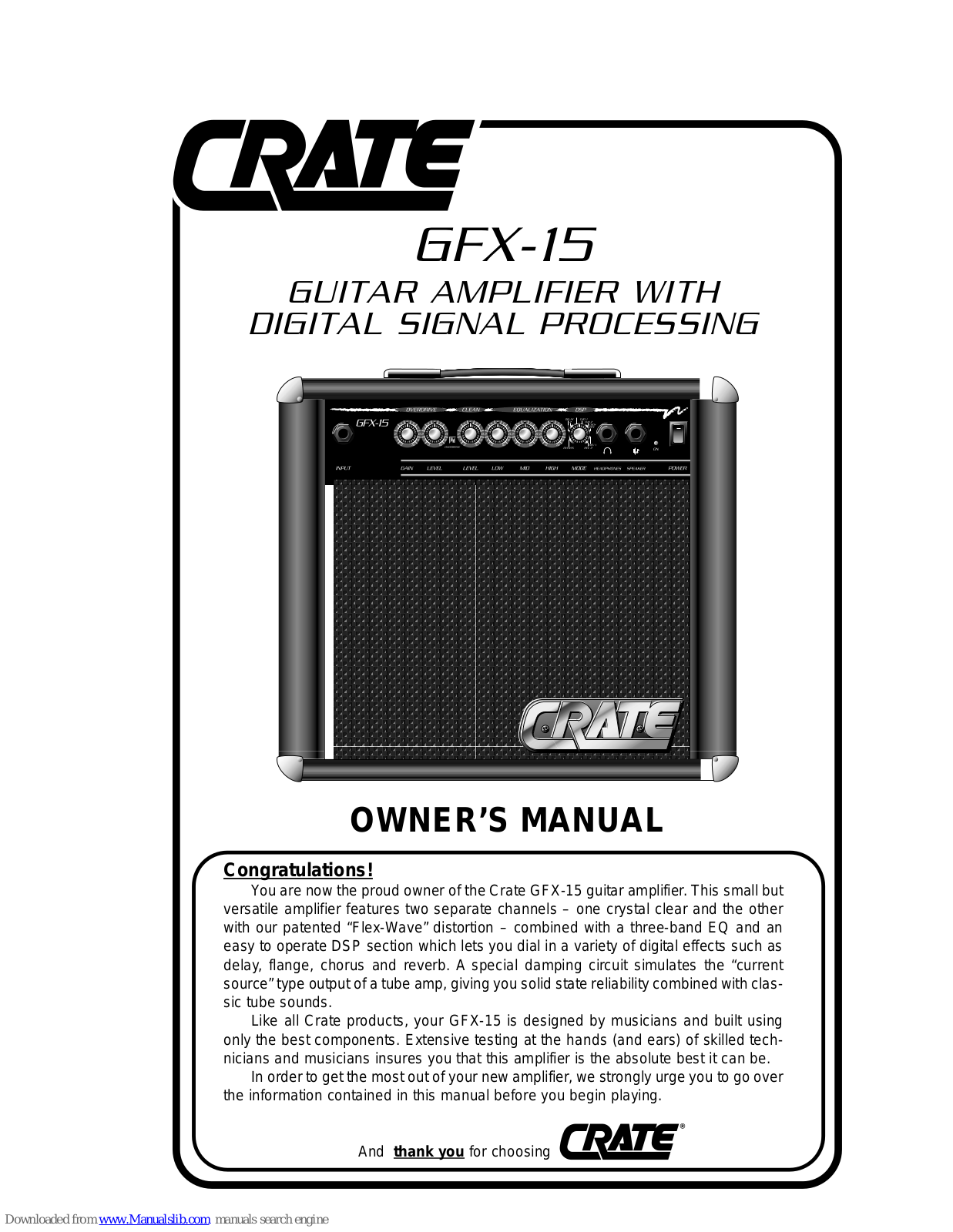 Crate GFX-15 Owner's Manual