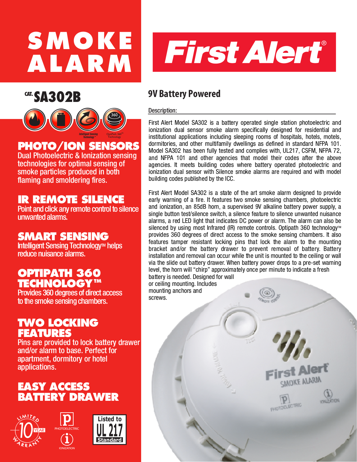 First Alert SA302B User Manual