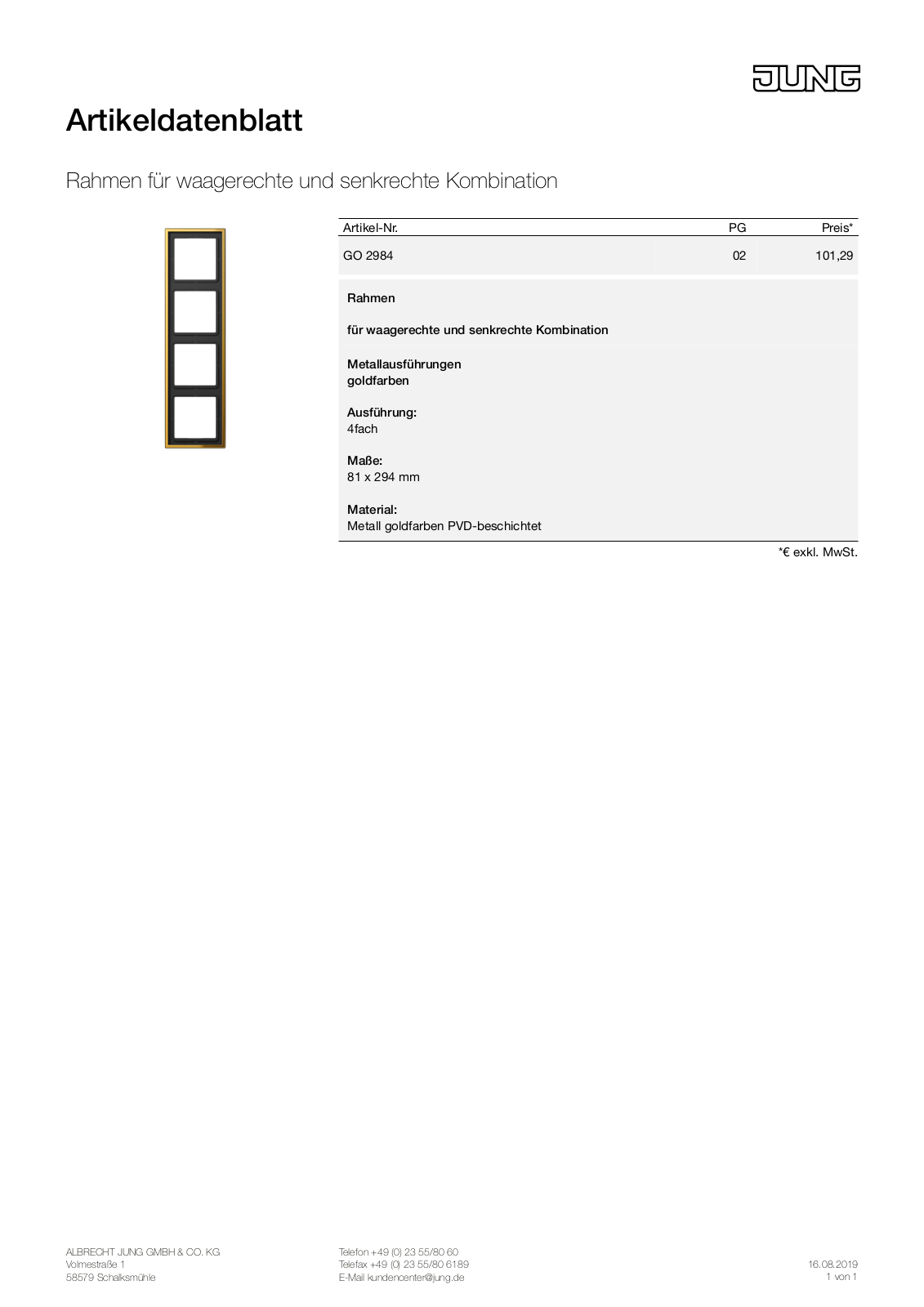 Jung GO 2984 User Manual