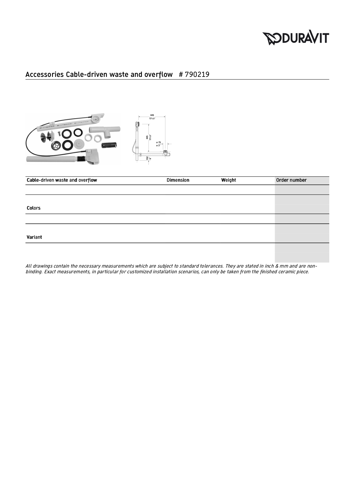 Duravit DRV1865 Specifications - ManualMachine.com