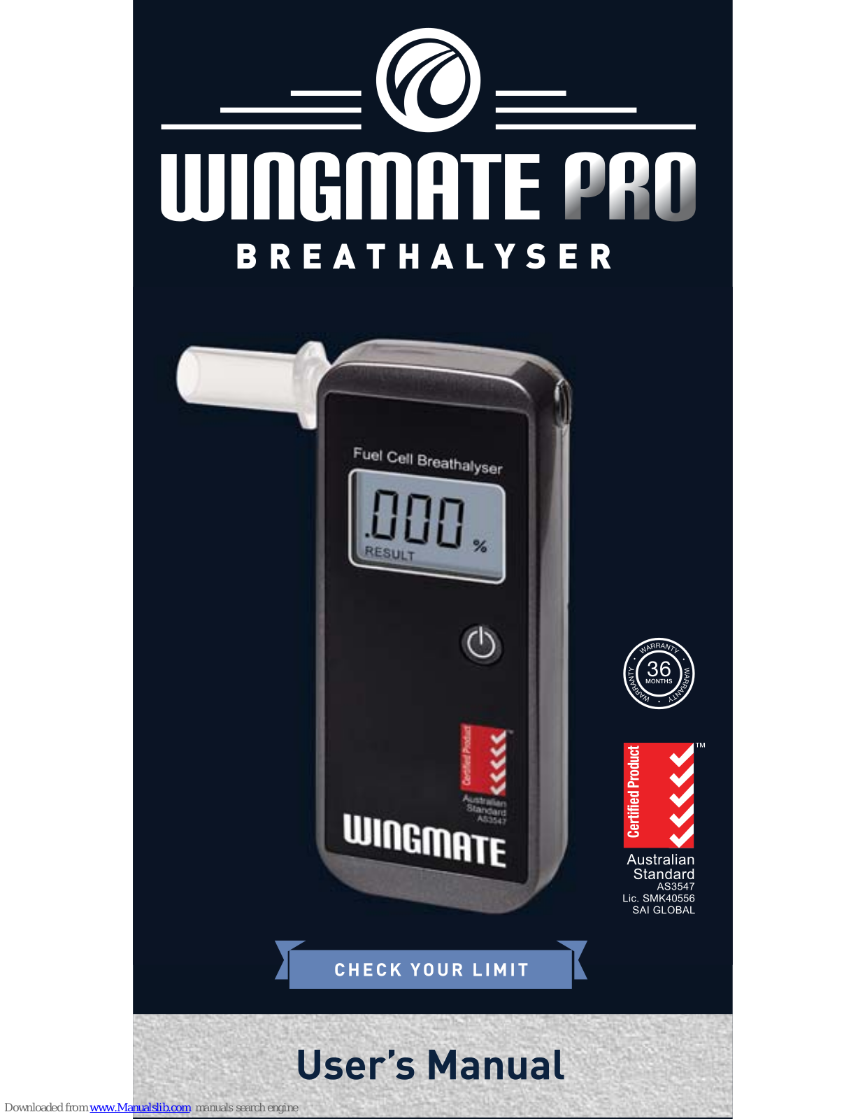 Wingmate Pro breathalyser User Manual