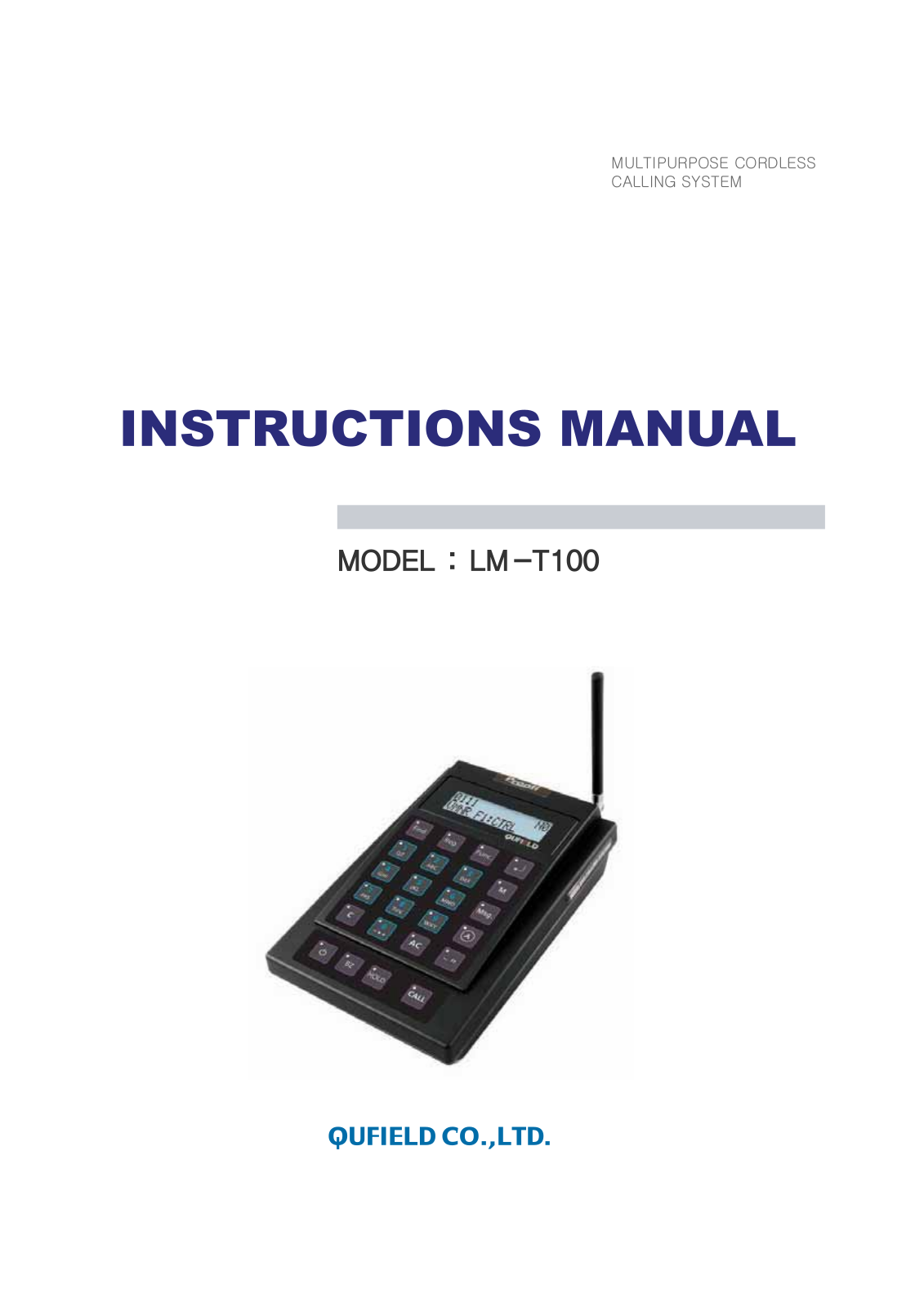 QUFIELD LMT100 Users Manual - ManualMachine.com