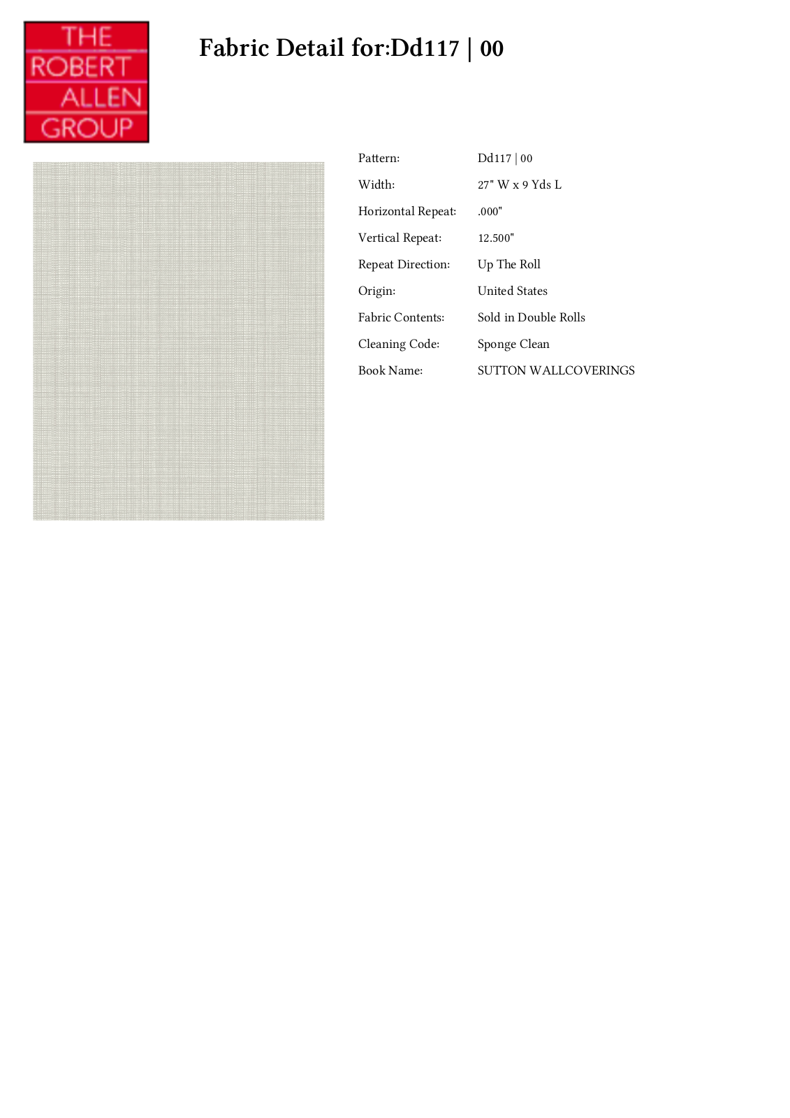 Robert Allen W004268563 Specifications - ManualMachine.com
