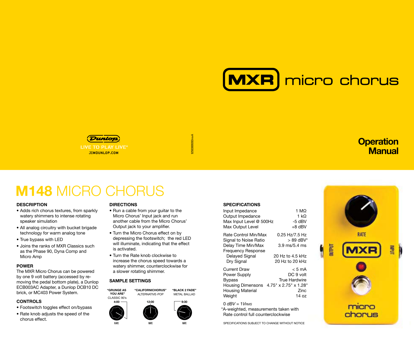 MXR M148 User Manual