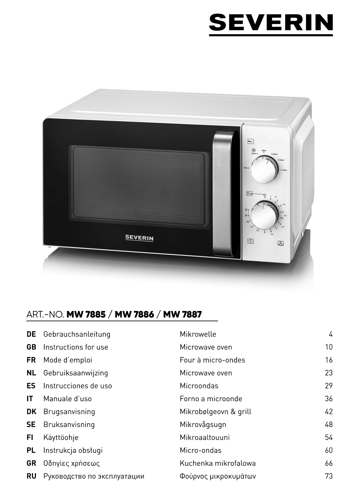 SEVERIN MW 7885, MW 7886 User guide - ManualMachine.com