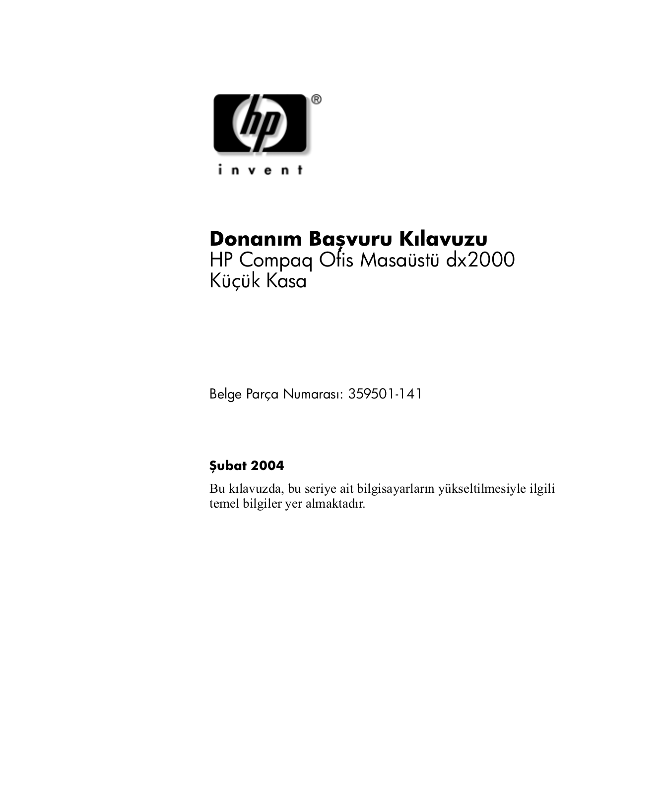 Hp COMPAQ DX2000 MICROTOWER User Manual