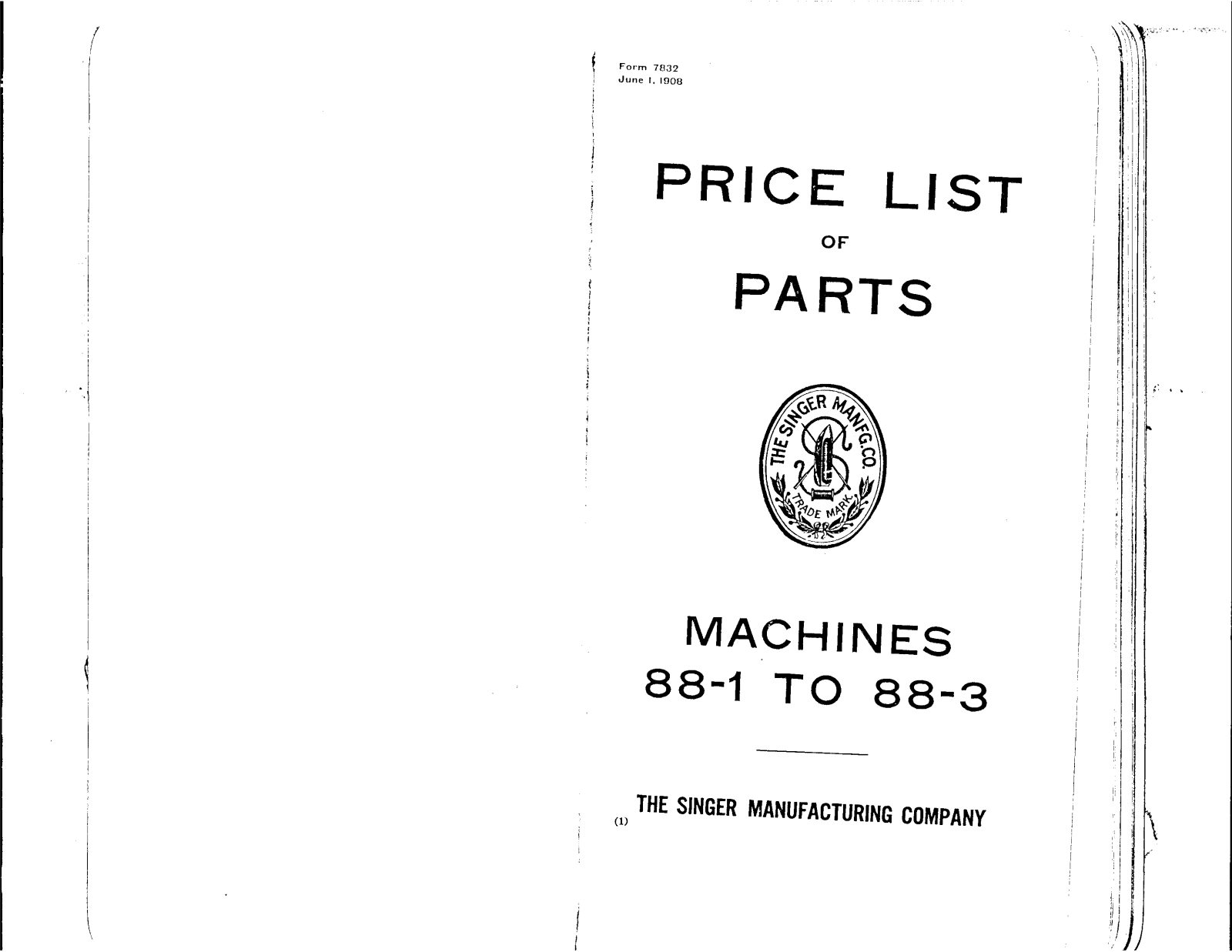 Singer 88-1, 88-3 User Manual