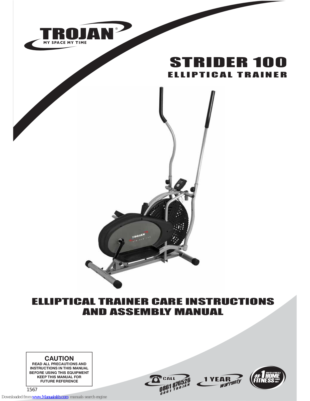 Trojan STRIDER 100 Care Instructions And Assembly Manual