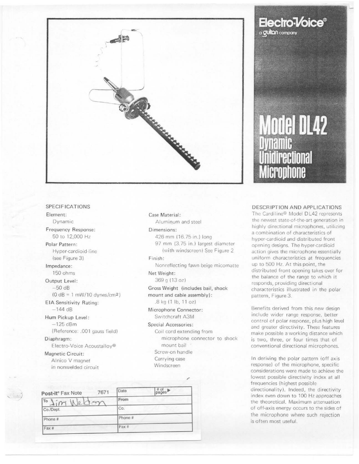 Electro-Voice DL42 User Manual