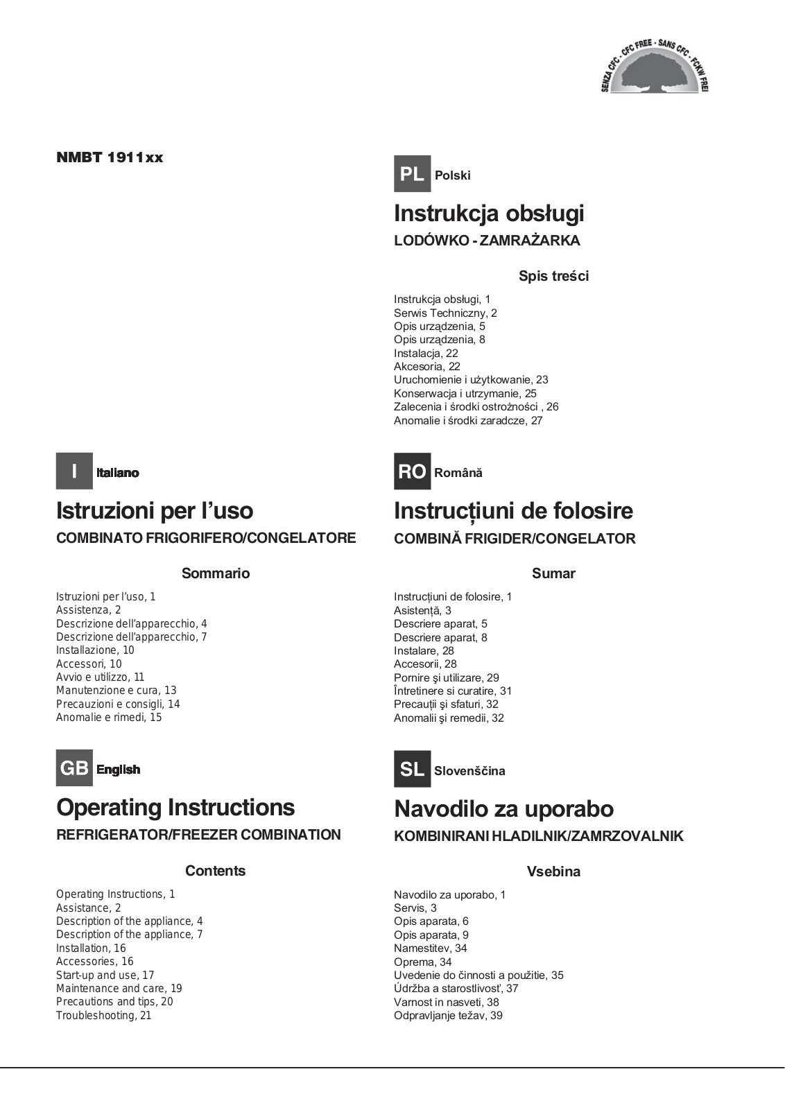 Hotpoint NMBT 1922 FI/HA User Manual