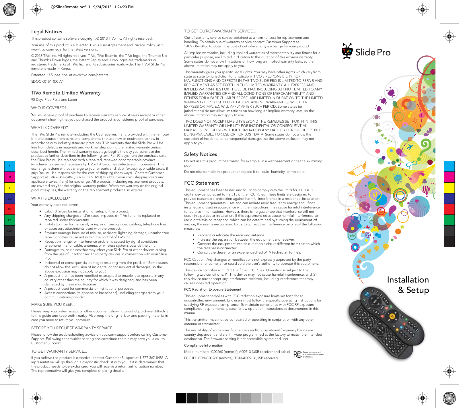 TiVo Solutions d b a TiVo C00260, A00913 User Manual