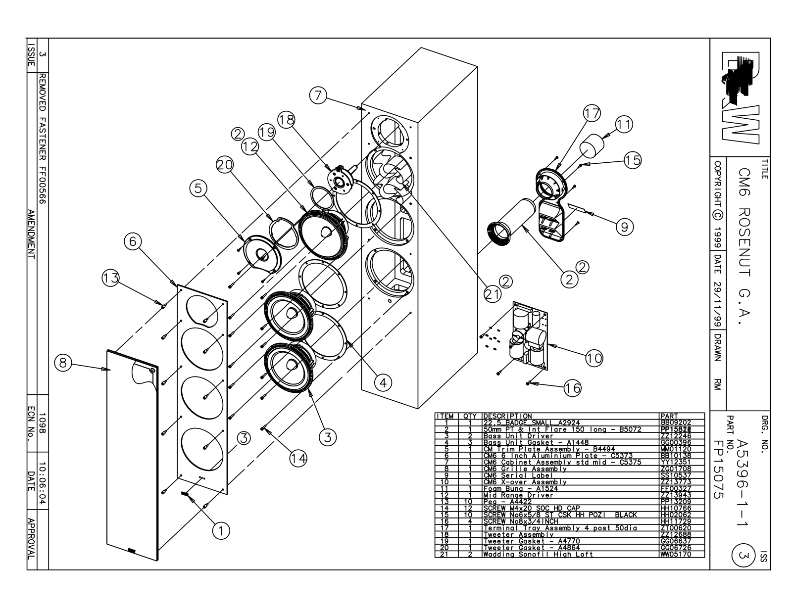 Bowers and Wilkins CM-6 Service manual