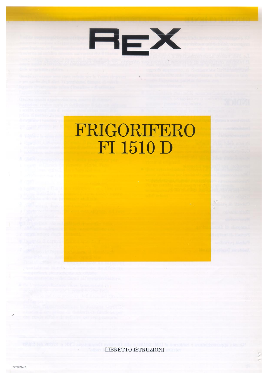Rex FI1510D User Manual