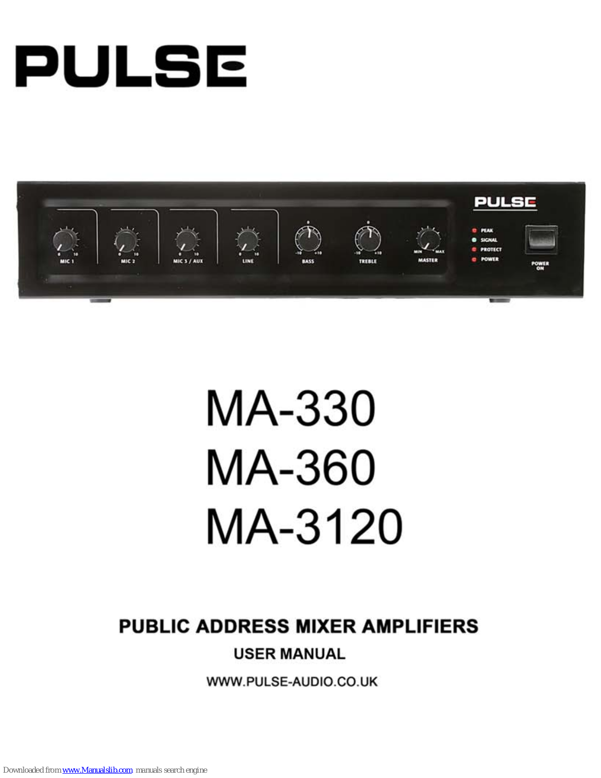 Pulse MA-330, MA-360, MA-3120 User Manual