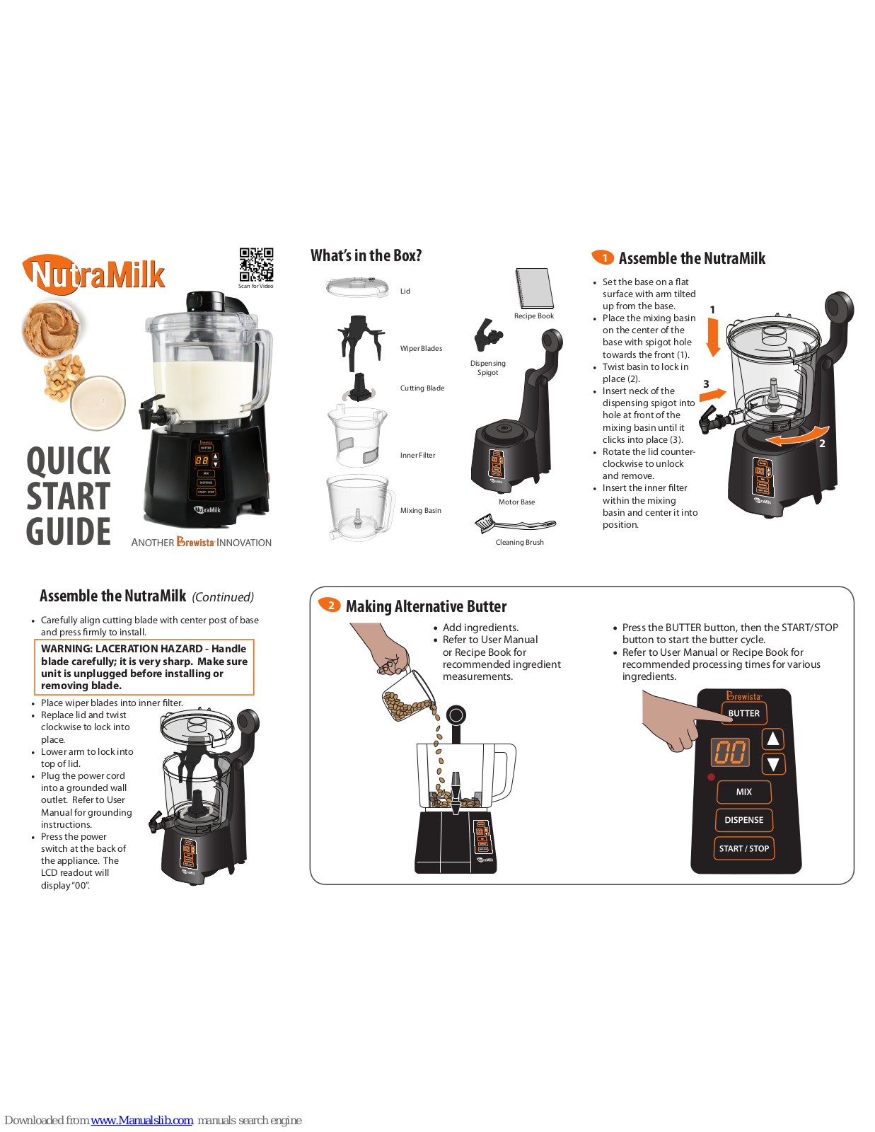 BREWISTA NutraMilk Quick Start Manuals - ManualMachine.com
