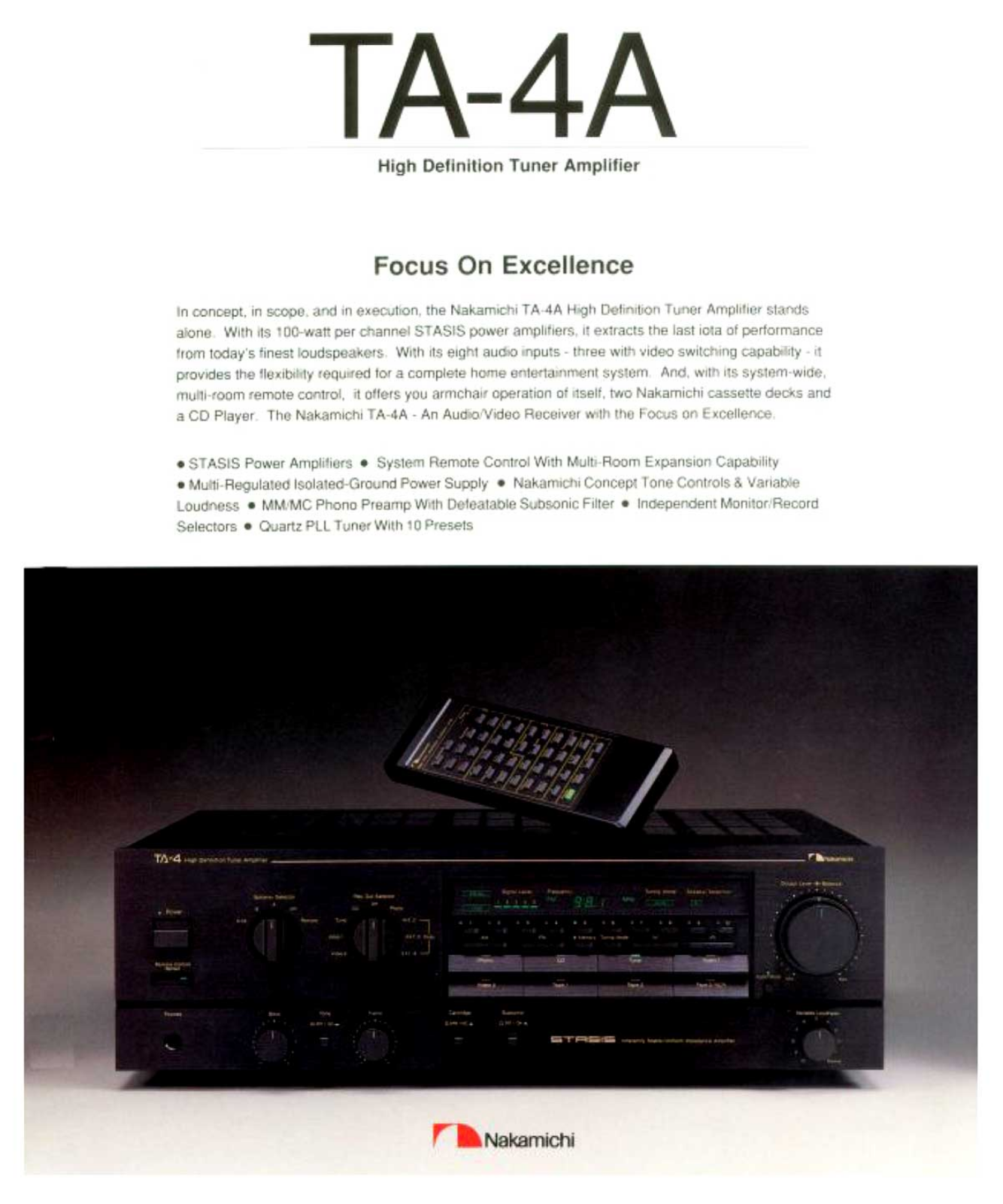 Nakamichi TA-4-A Brochure