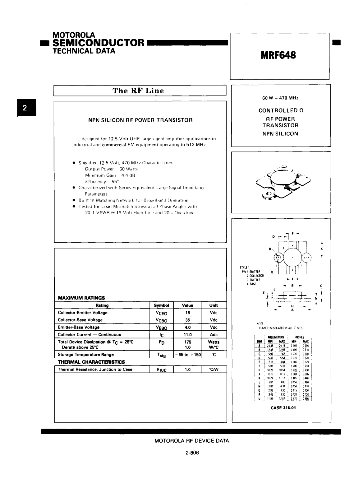 Datasheets MRF648 Datasheet - ManualMachine.com
