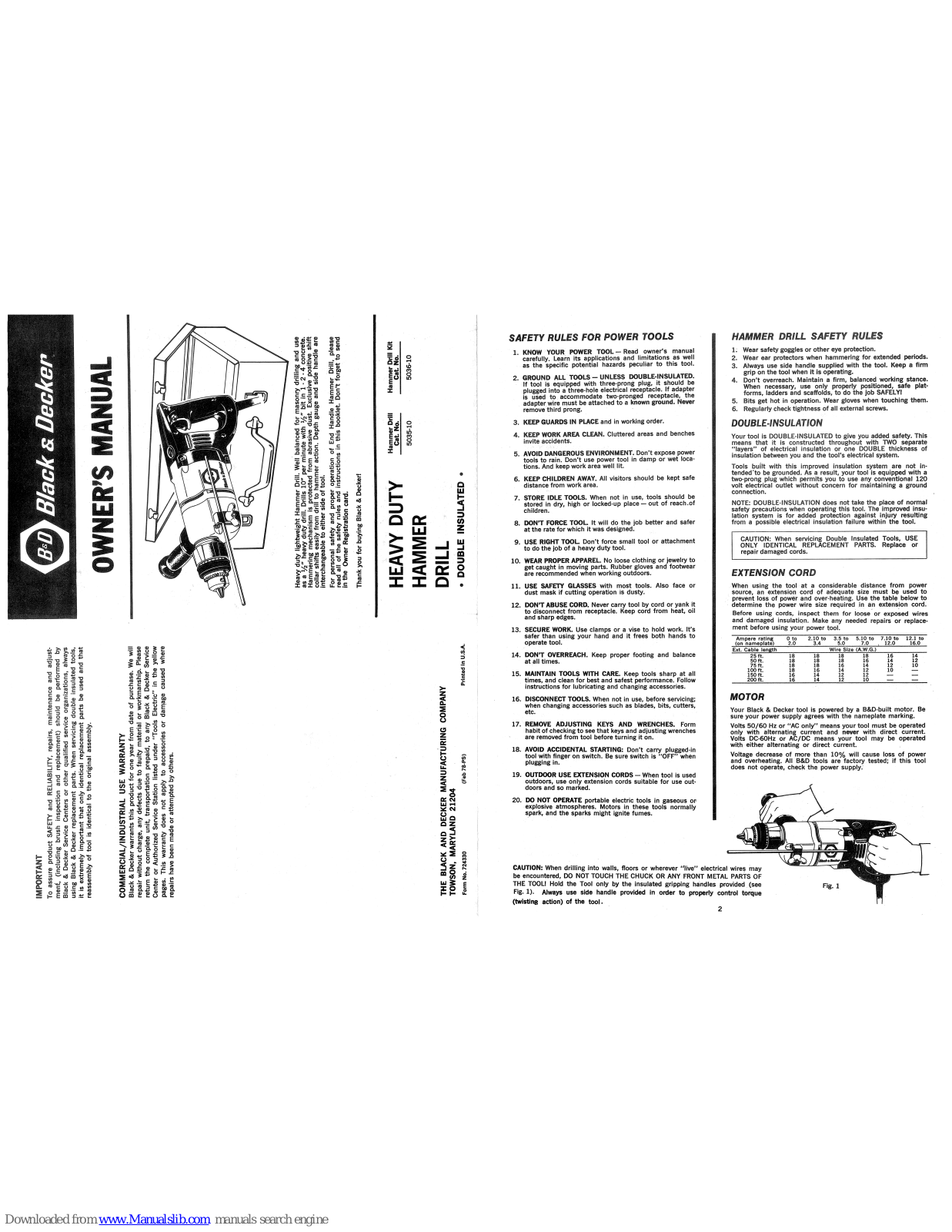 Black & Decker 5035-10 Owner's Manual