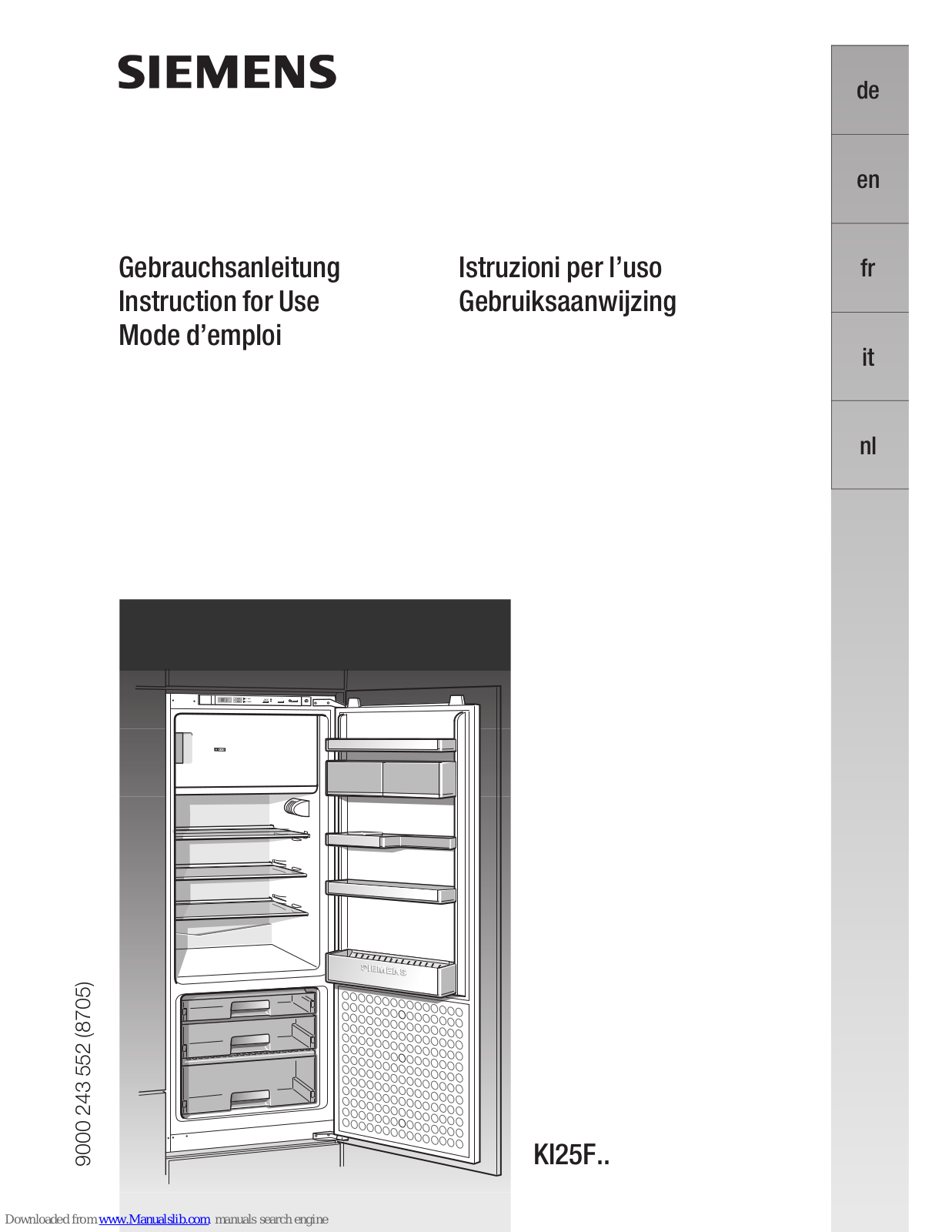 Siemens KI25F Series Instructions For Use Manual