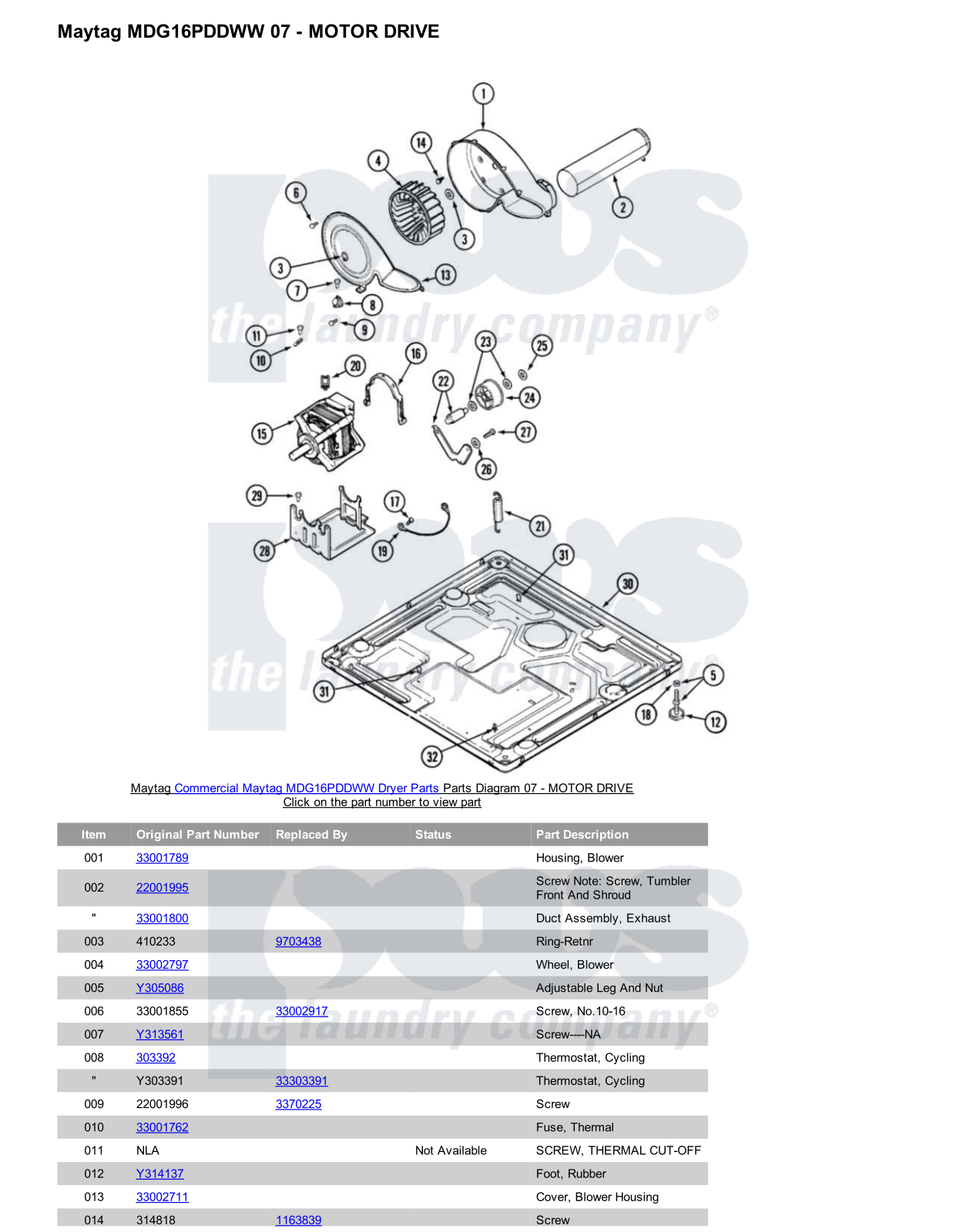 Maytag MDG16PDDWW Parts Diagram