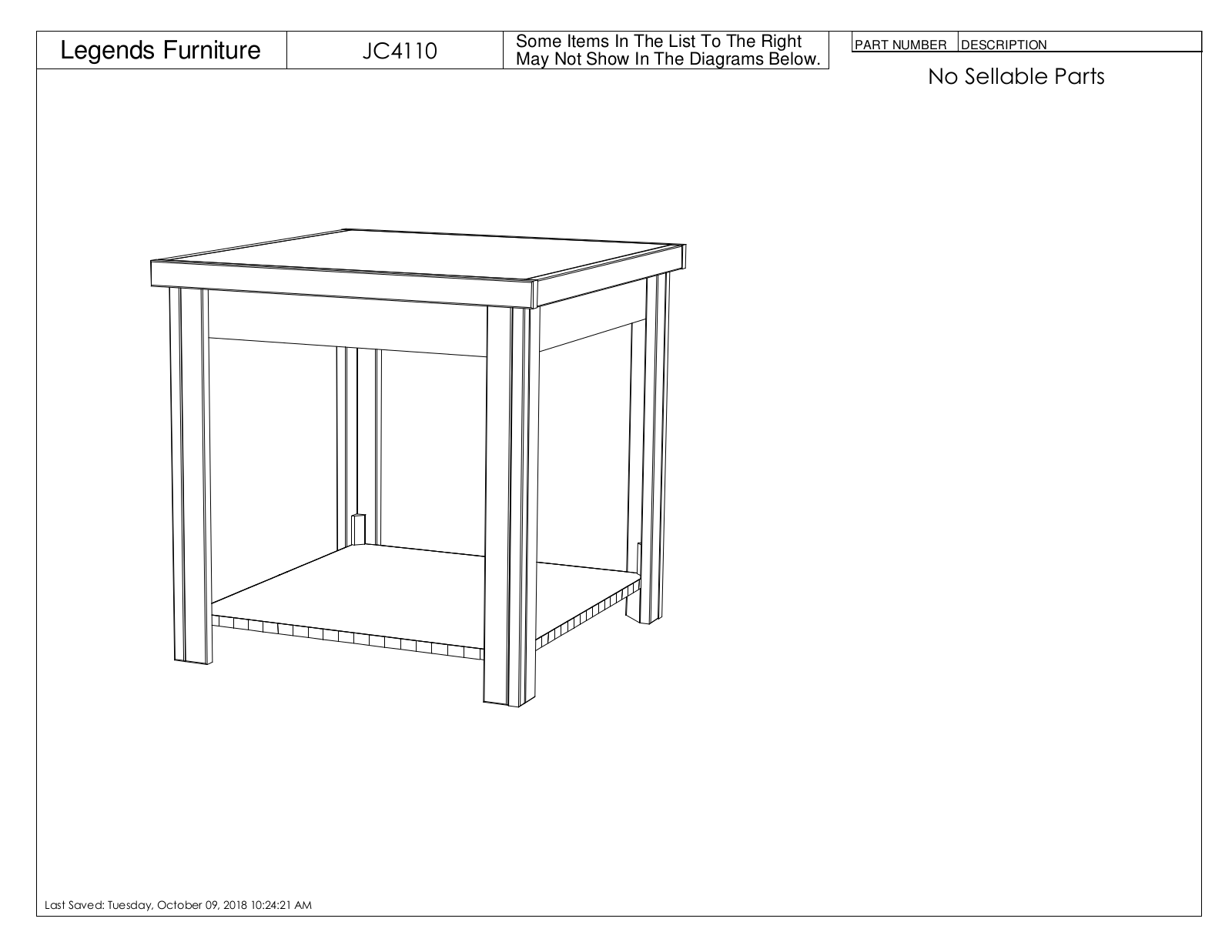 Legends Furniture JC4110 Parts