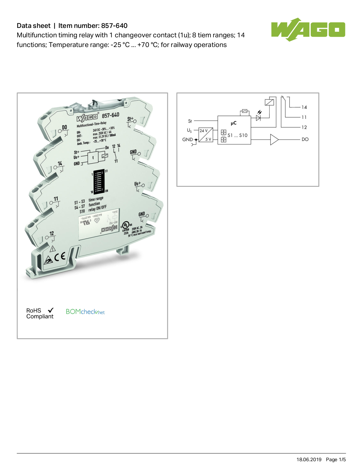 Wago 857-640 Data Sheet