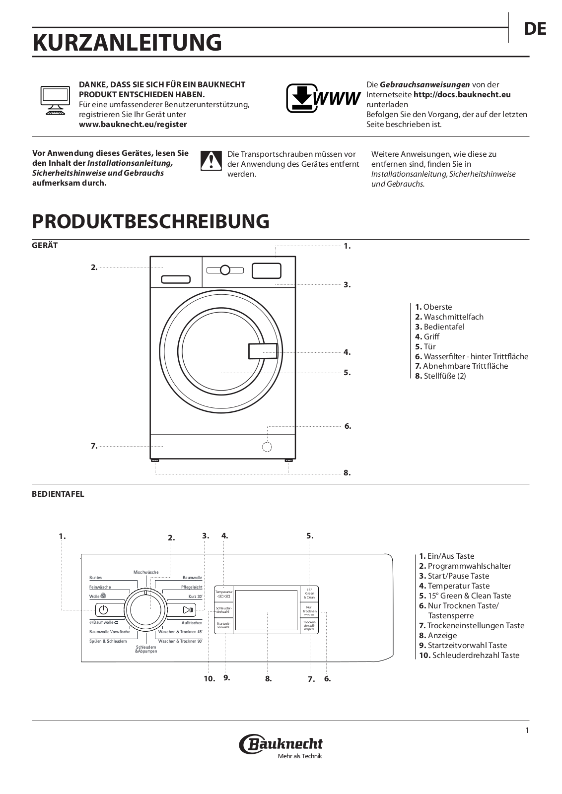 BAUKNECHT WATR 976 User Manual