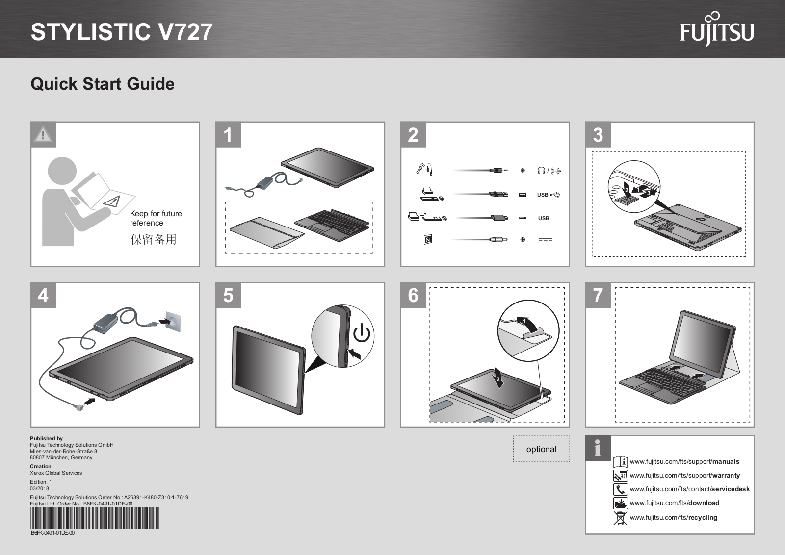 Fujitsu V727 Guía de Primeros Pasos