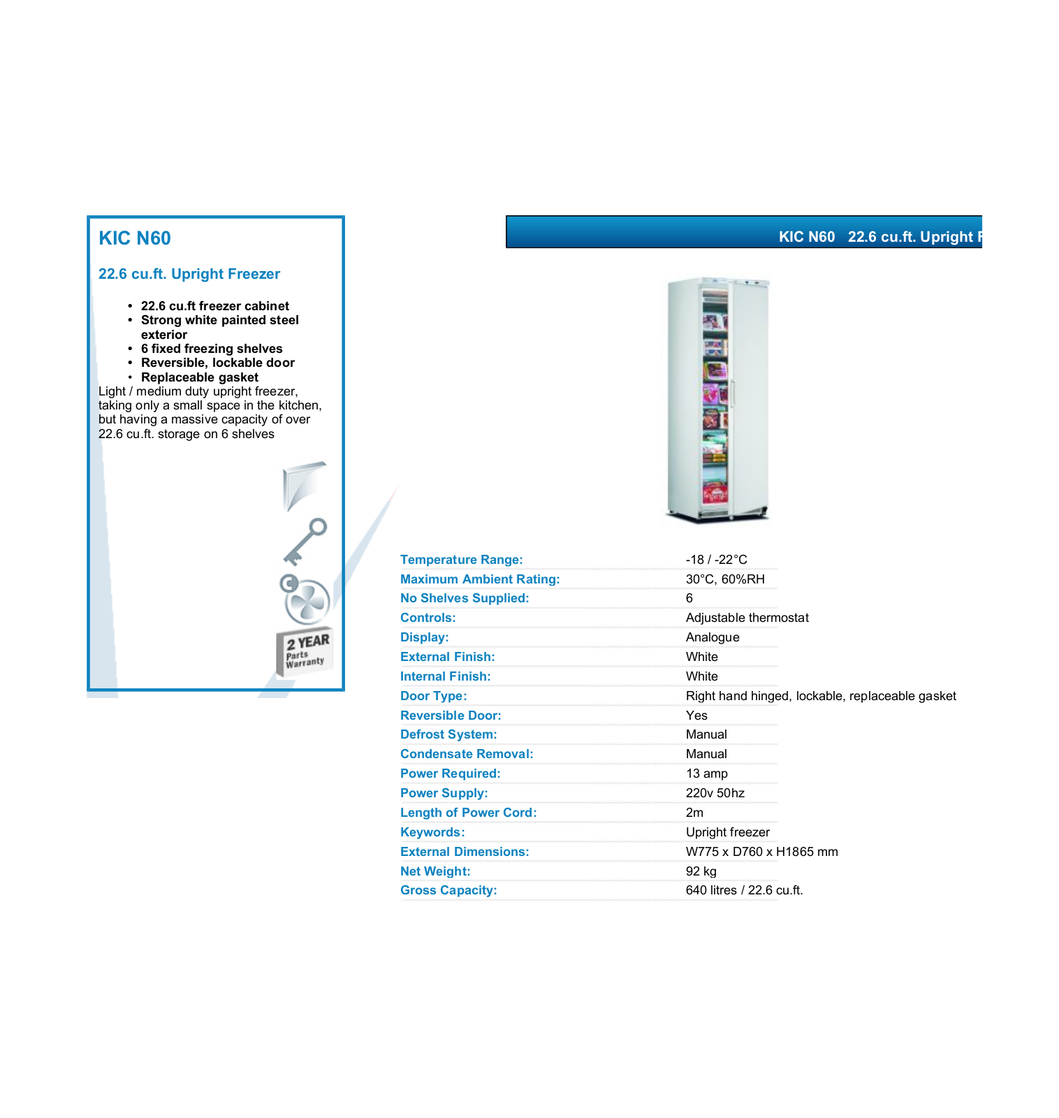 Valera KIC N60 DATASHEET