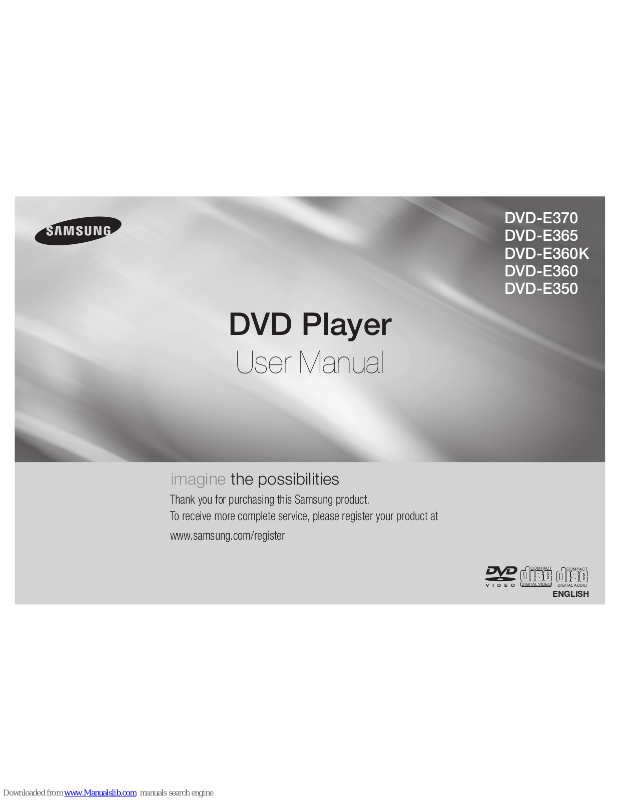 Samsung DVD-E370, DVD-E350, DVD-E365, DVD-E360K User Manual