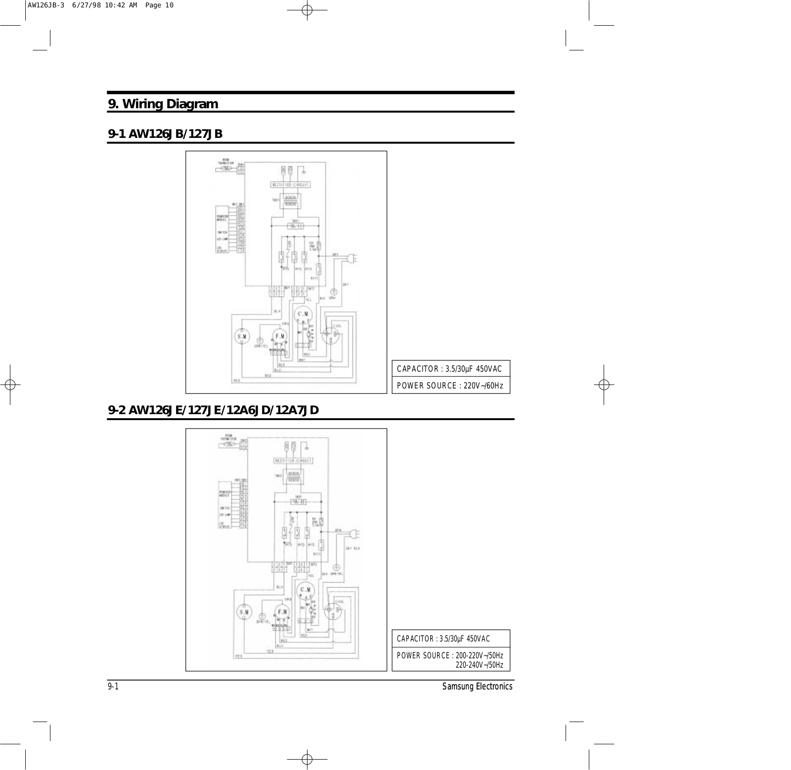 Samsung AW12A6, AW12A6JD-QUA Wiring Diagram