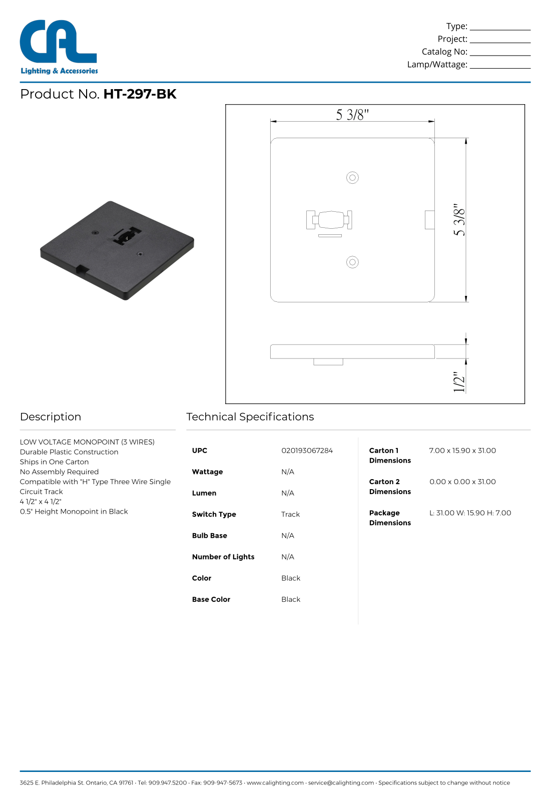 Cal Lighting CG10680 Specifications - ManualMachine.com
