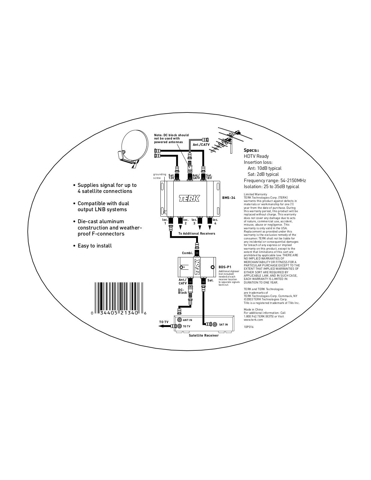 Audiovox BMS34 User Manual