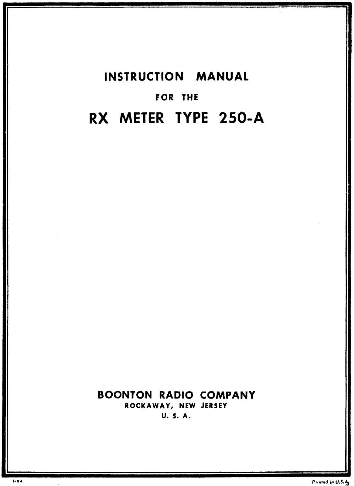 Boonton 250а User Manual