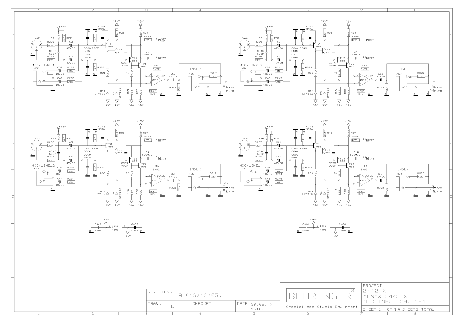 BEHRINGER 2442FX Service Manual