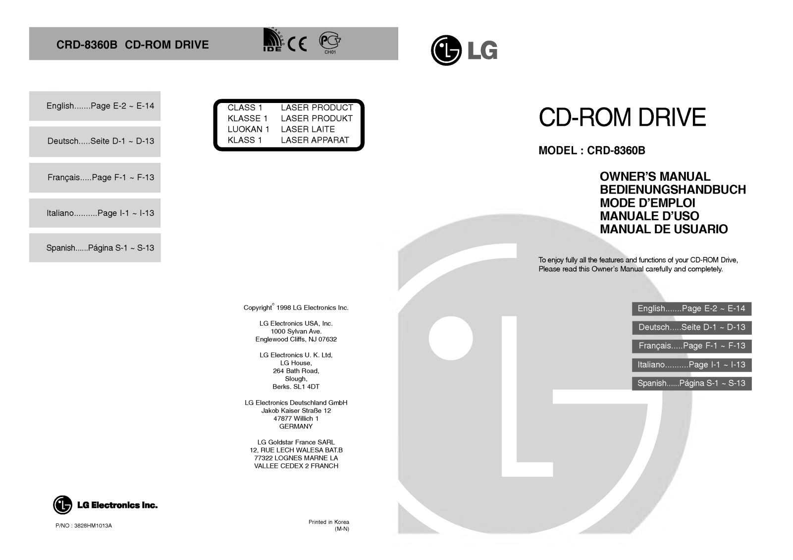 LG CRD-8360B User Manual