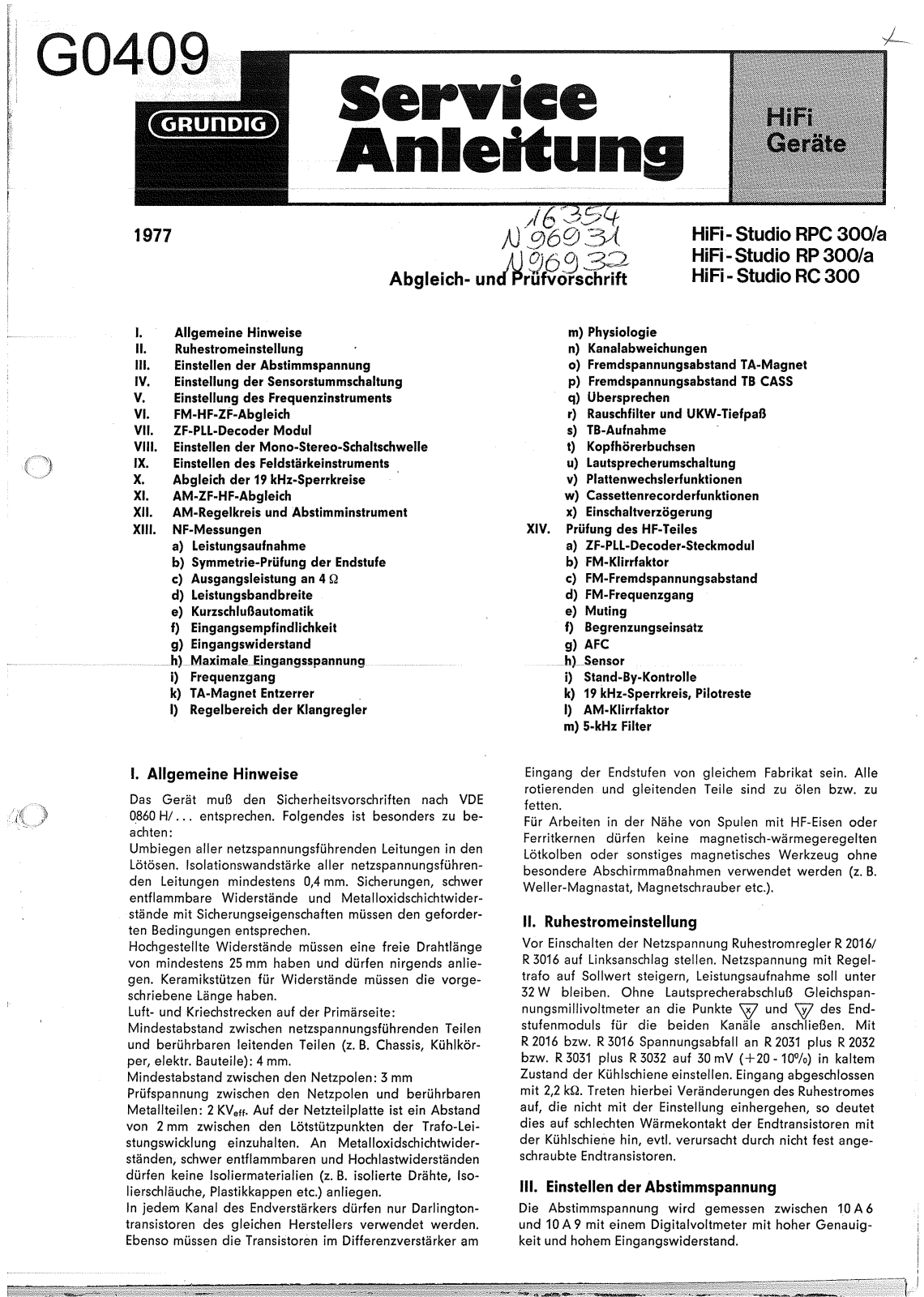 Grundig RC-300 Schematic