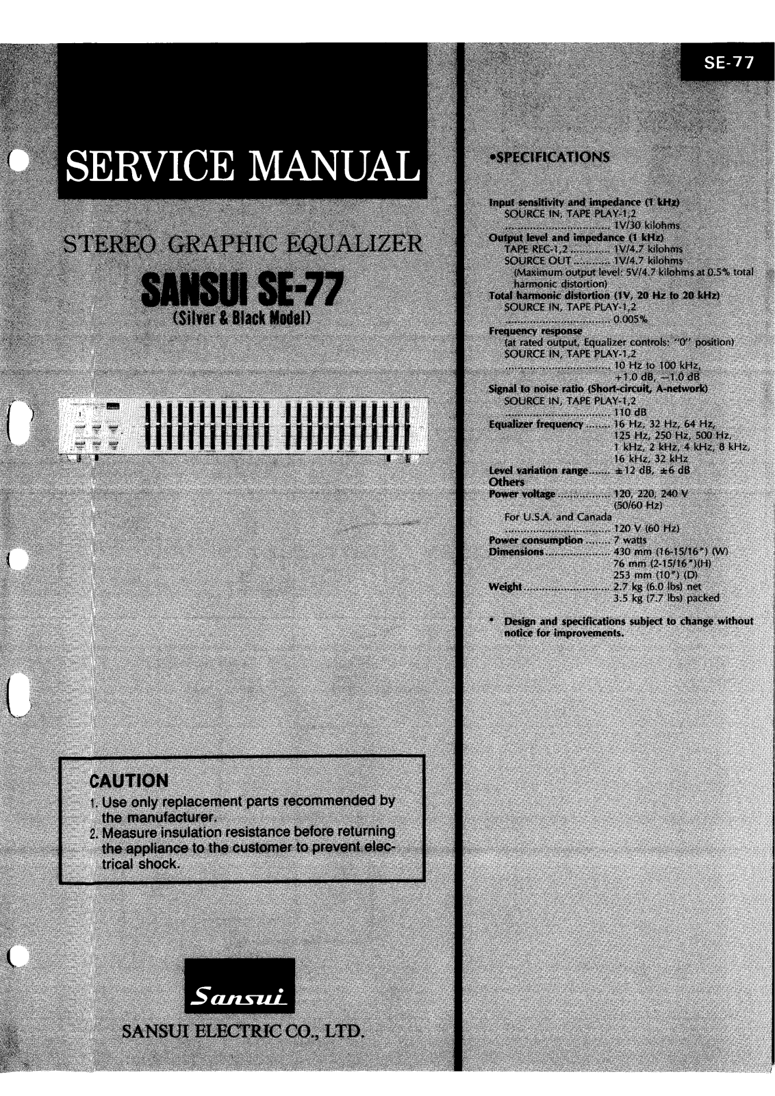 Sansui SE-77 Service Manual