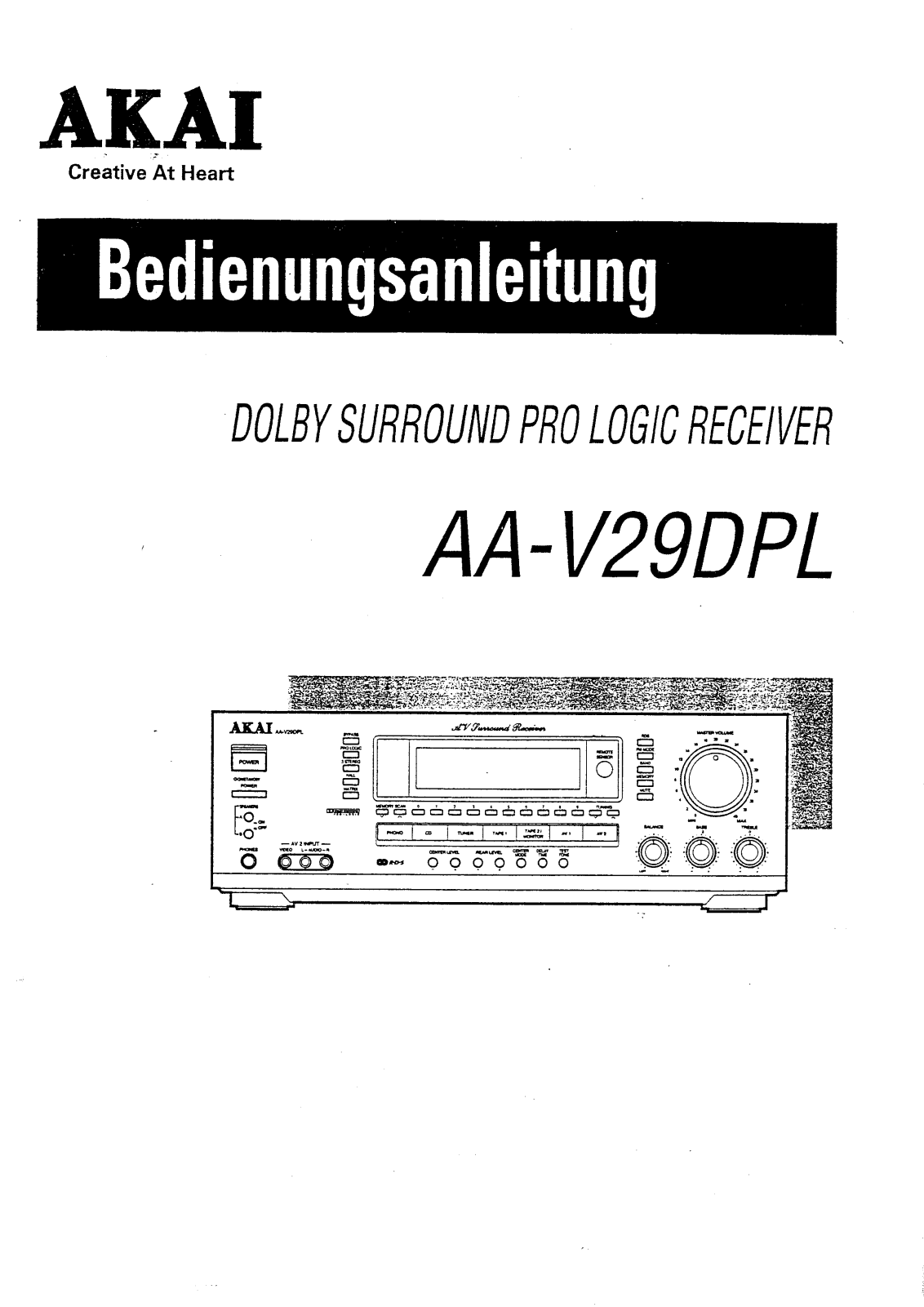Akai AAV-29-DPL Owners manual