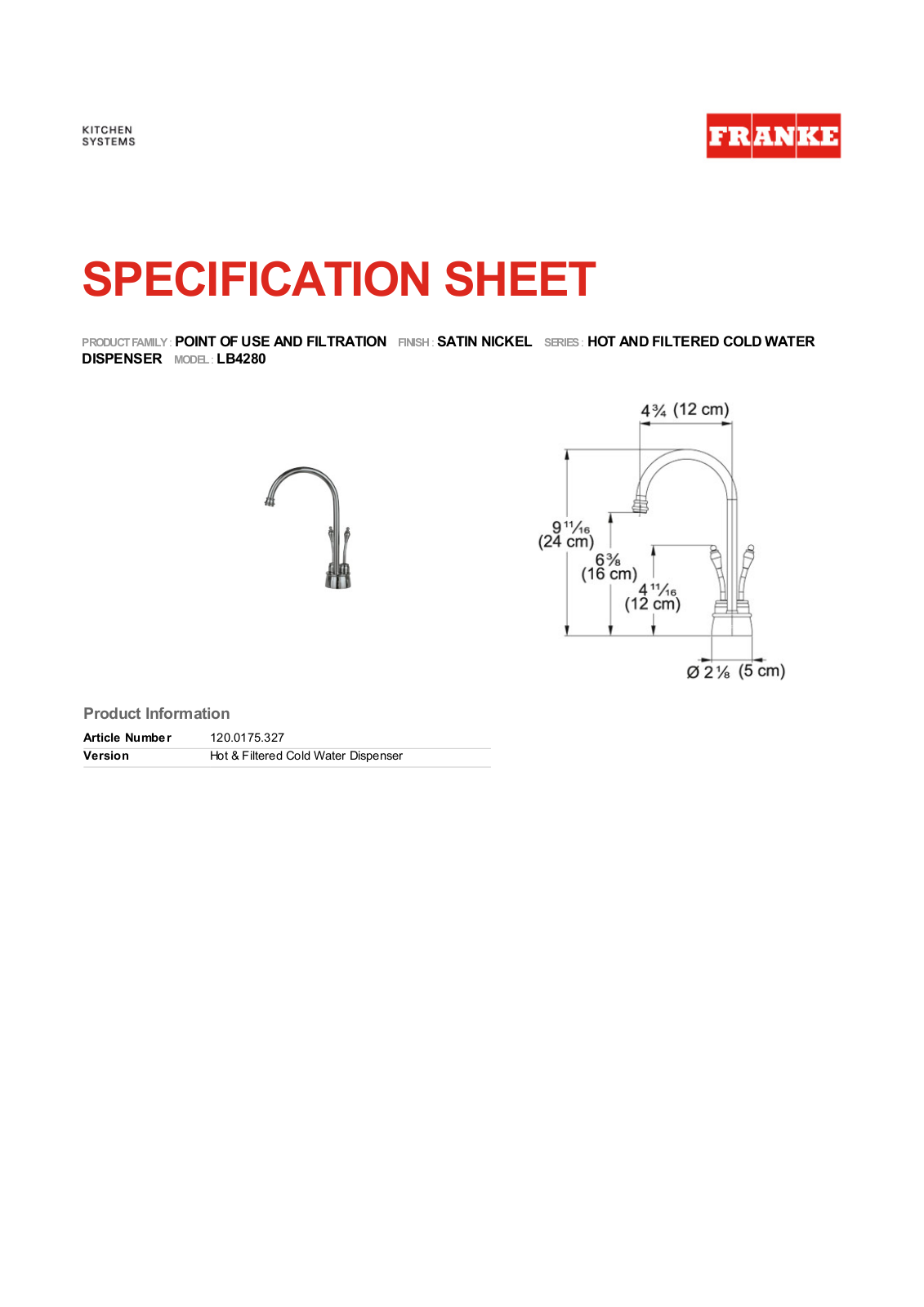 Franke Foodservice LB4280 User Manual