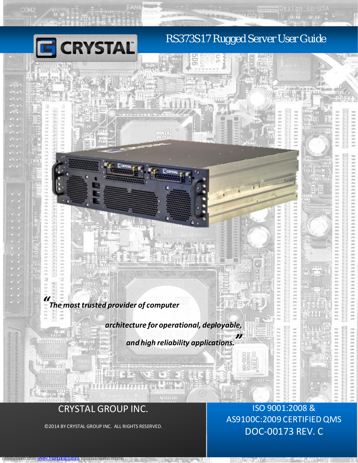 Crystal RS373S17, RS47F, RS47FL24, RS252SF, RS232SF User Manual