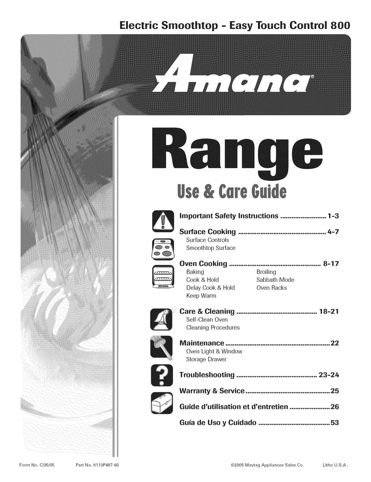 Amana AER5845RAW, AER5845RAS, AER5845RAB Owner’s Manual
