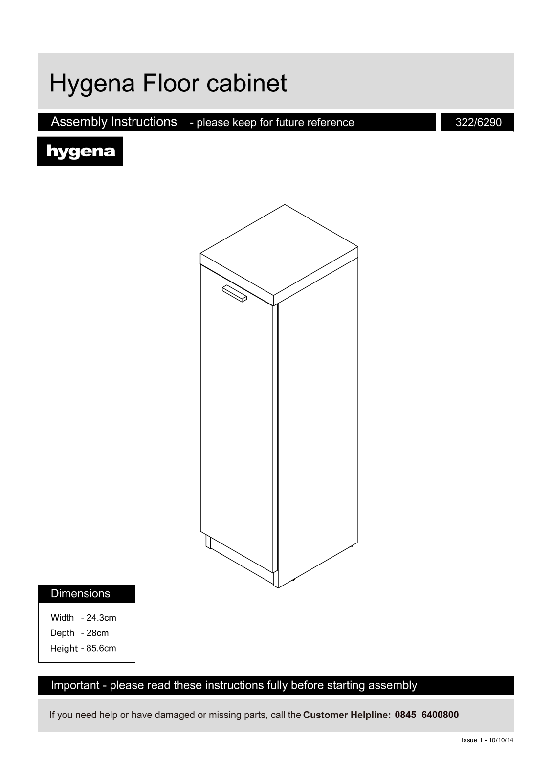 Hygena 322-6290 Instruction manual