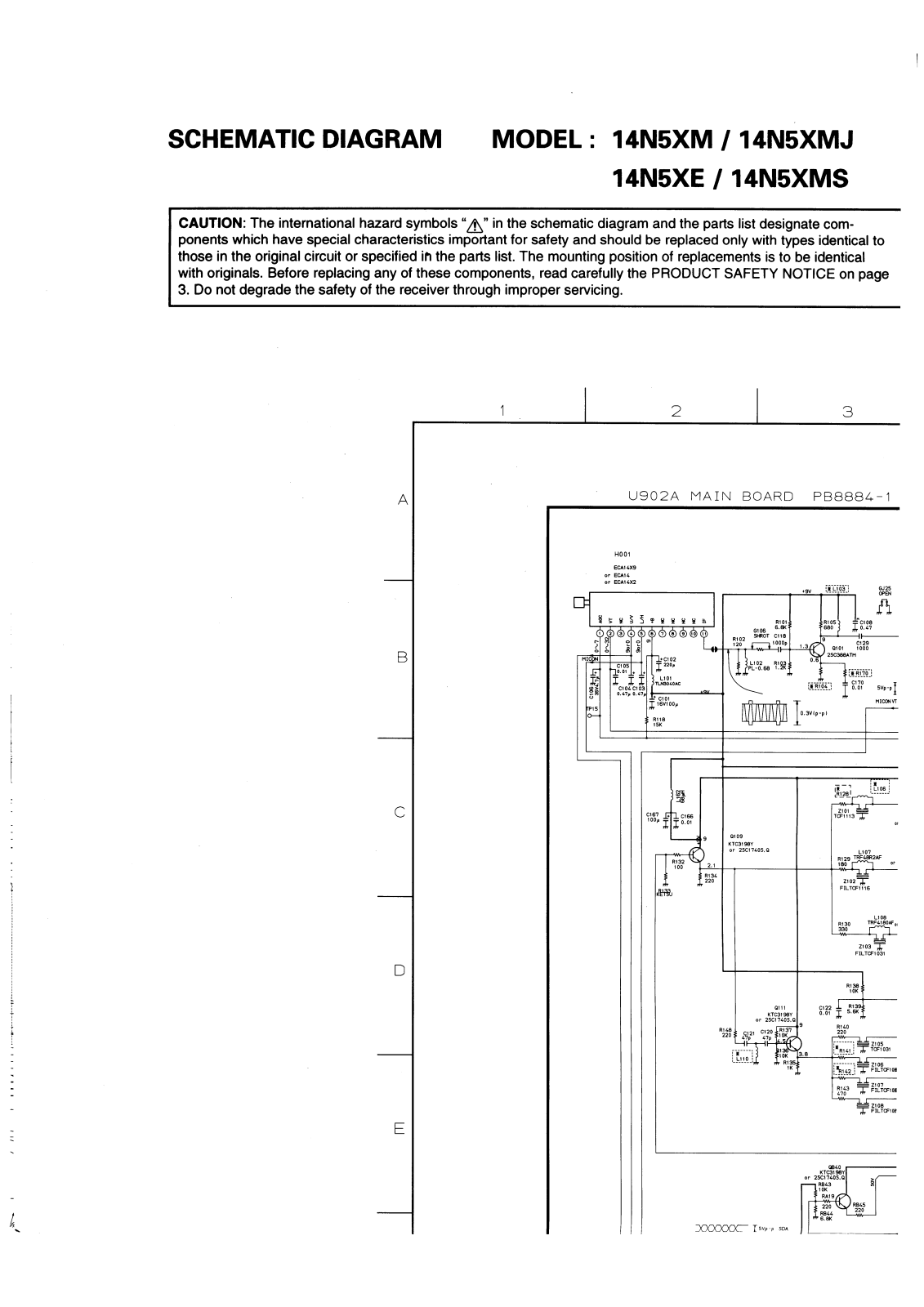 TOSHIBA 14N5XM, 14N5XMJ, 14N5XE, 14N5XMS Diagram