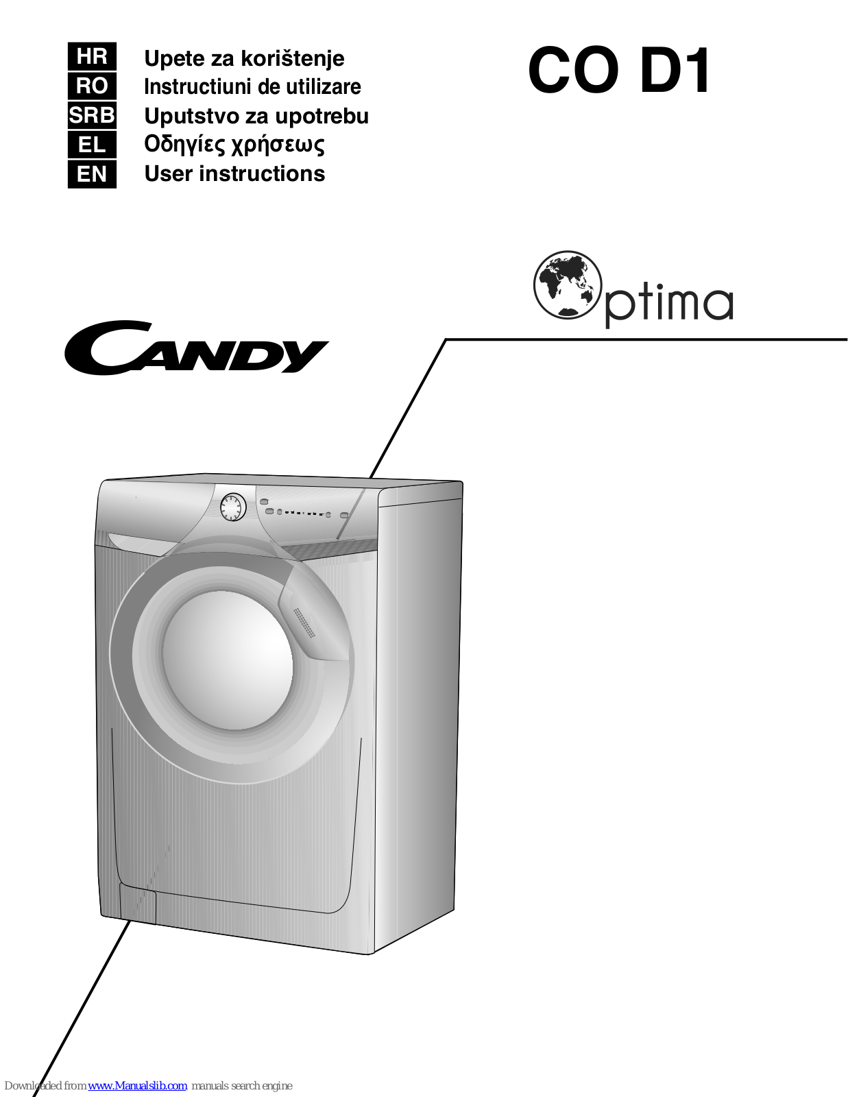 Candy Optima CO D1 User Instructions