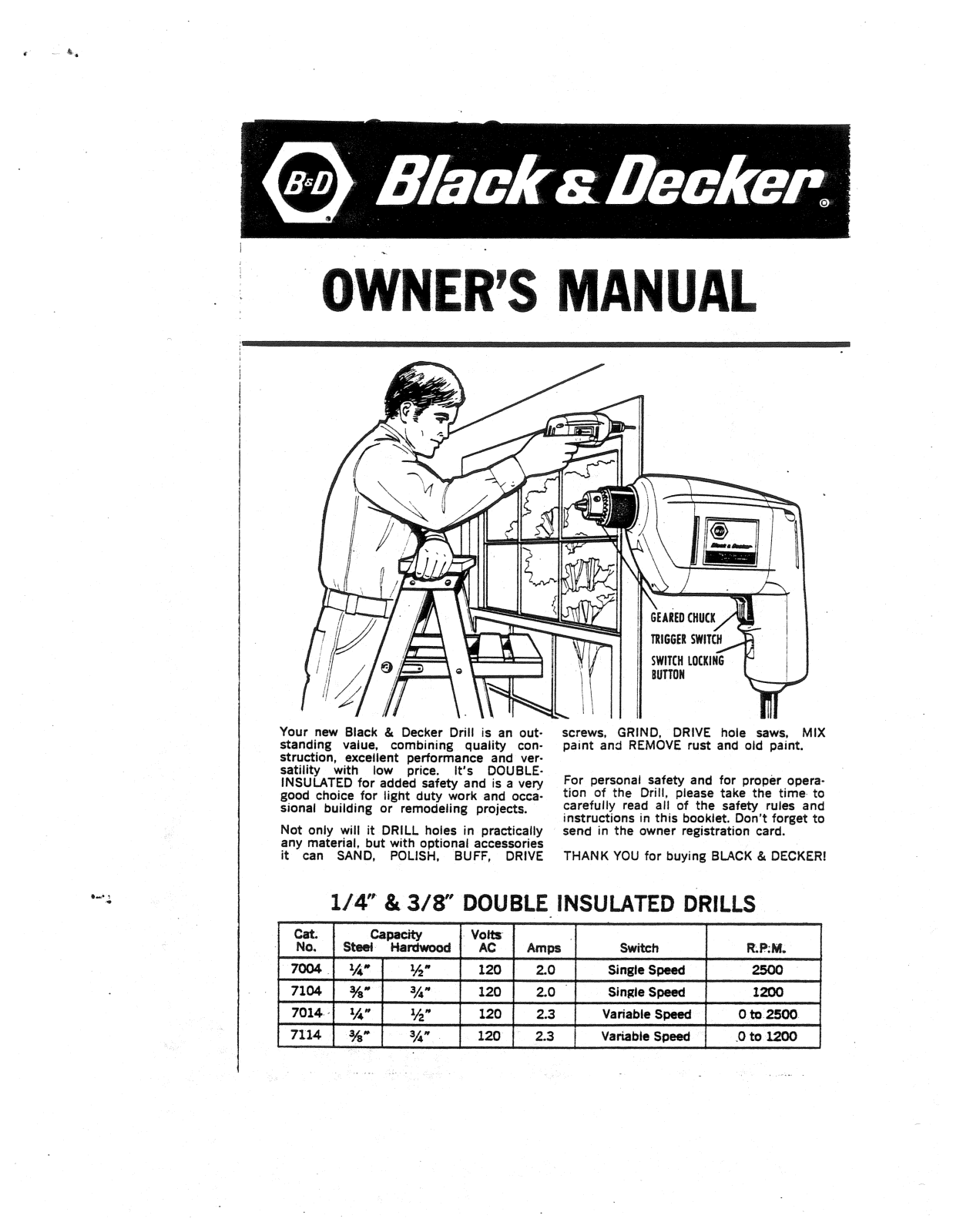 Black & Decker 7014 User Manual