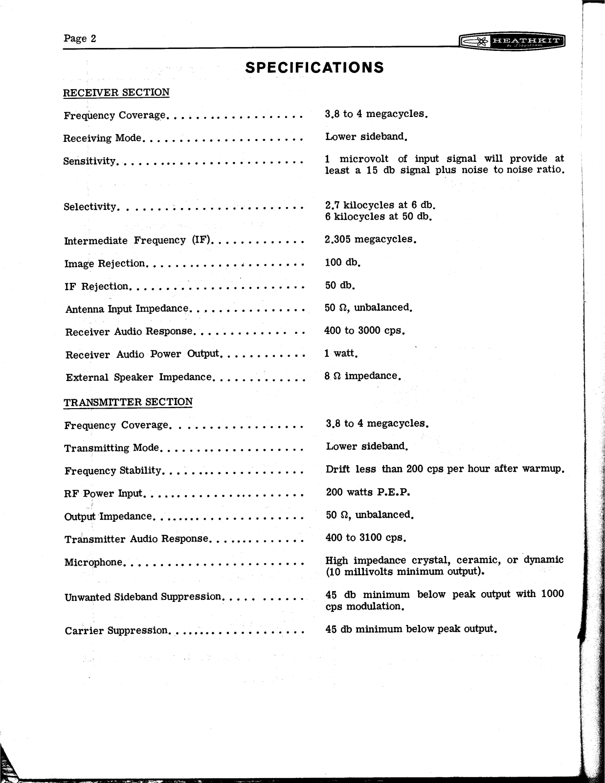 HEATHKIT HW-12a User Manual (PAGE 02)