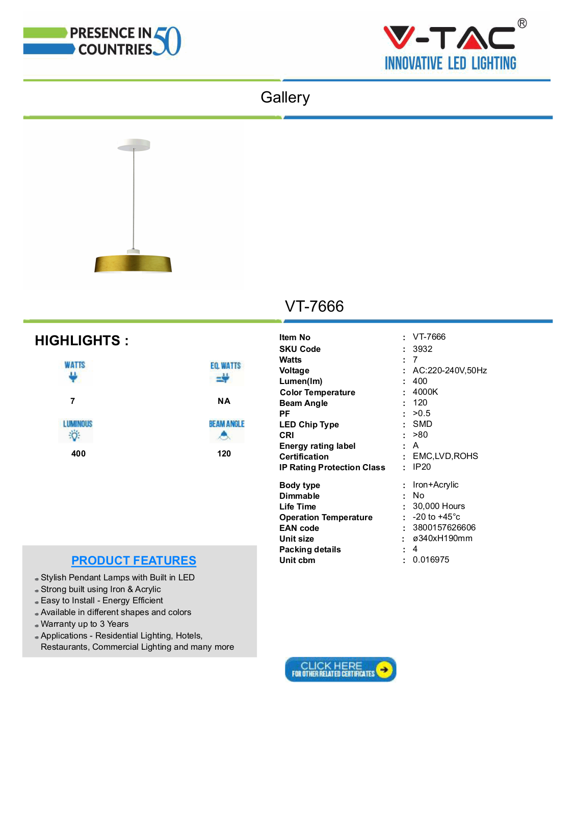 V-TAC VT-3932 Datasheet - ManualMachine.com