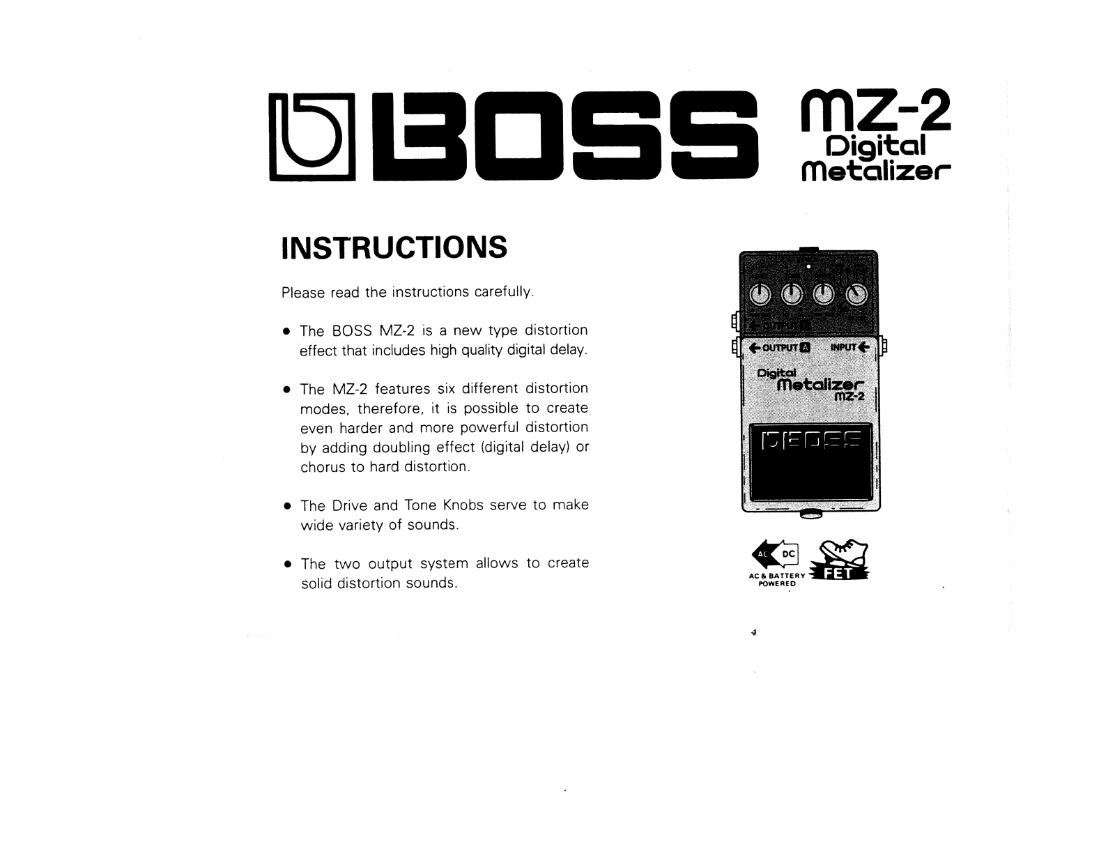 Roland Corporation MZ-2 Owner's Manual