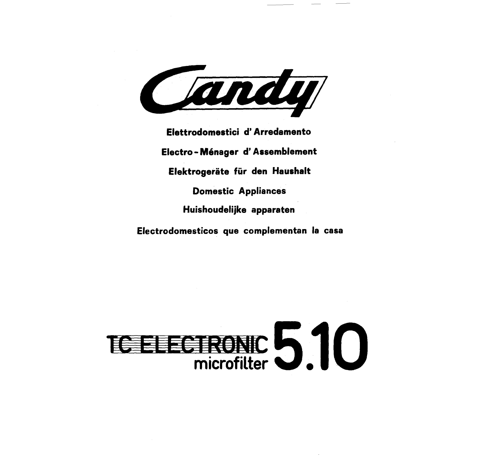 Candy TC510 Program Manual